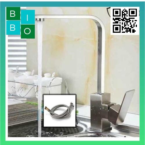 Vòi rửa bát vuông nóng lạnh inox 304
