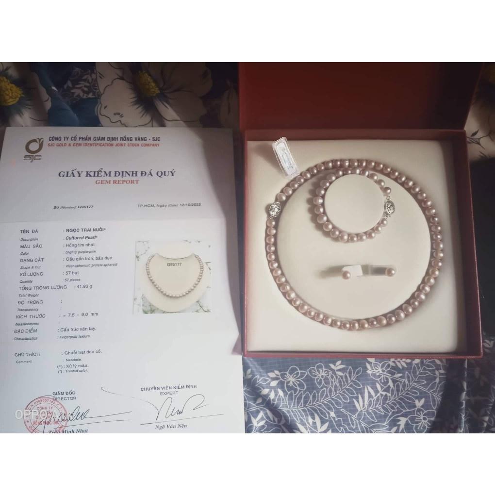 Bộ Trang Sức Hồng Tím 3 Món Sang Trọng - Trường Thịnh Ngọc Trai
