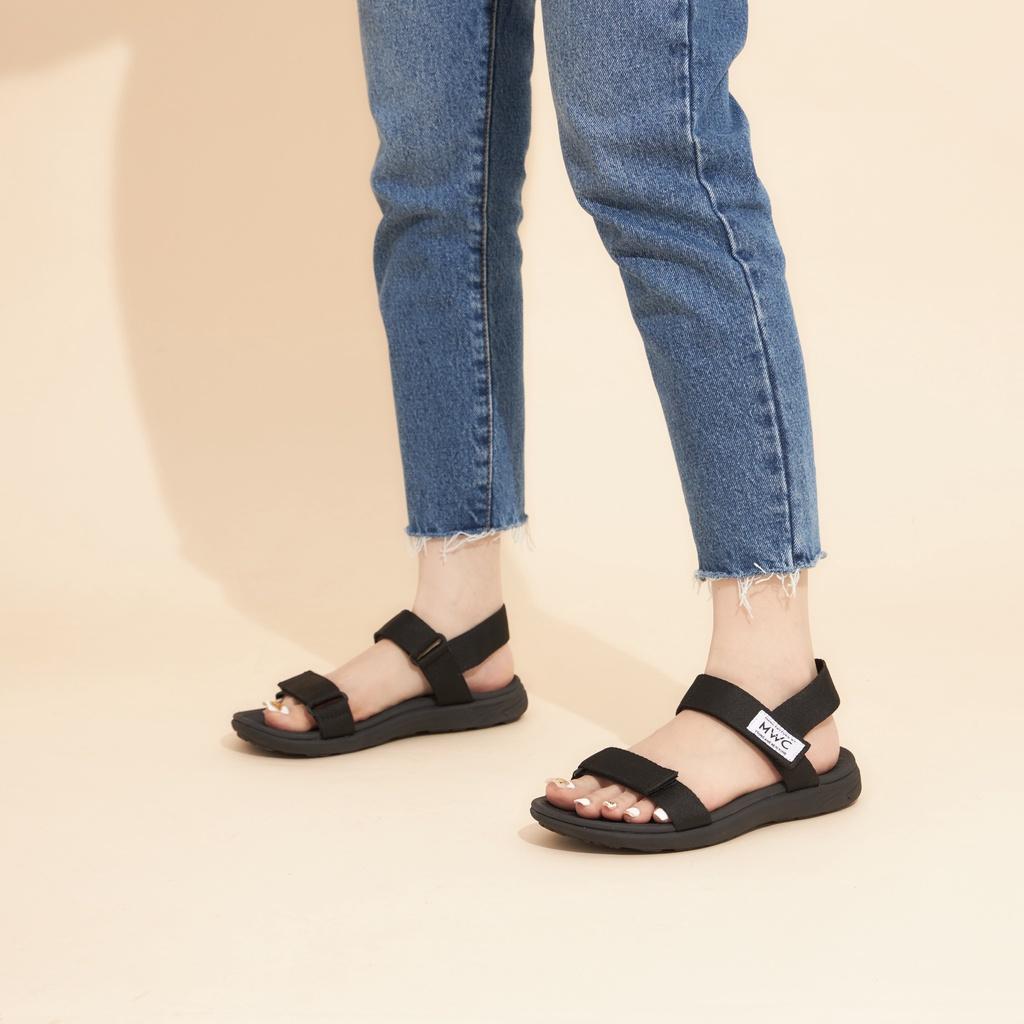 Giày MWC 2910 - Giày Sandal Đế Bằng, Giày Sandal Quai Ngang Vải Dù Đế Bằng Cực Đẹp