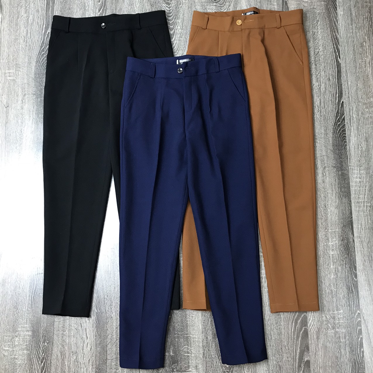 Quần tây nữ Blue Chic công sở lưng cao vải âu baggy màu xanh đen nâu đi học đẹp trẻ trung dáng dài