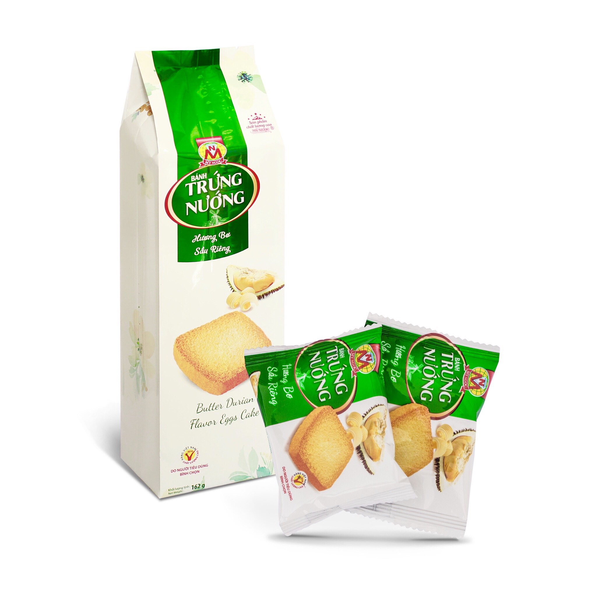 162g Bánh trứng nướng hương BƠ SẦU RIÊNG tươi MỸ NGỌC