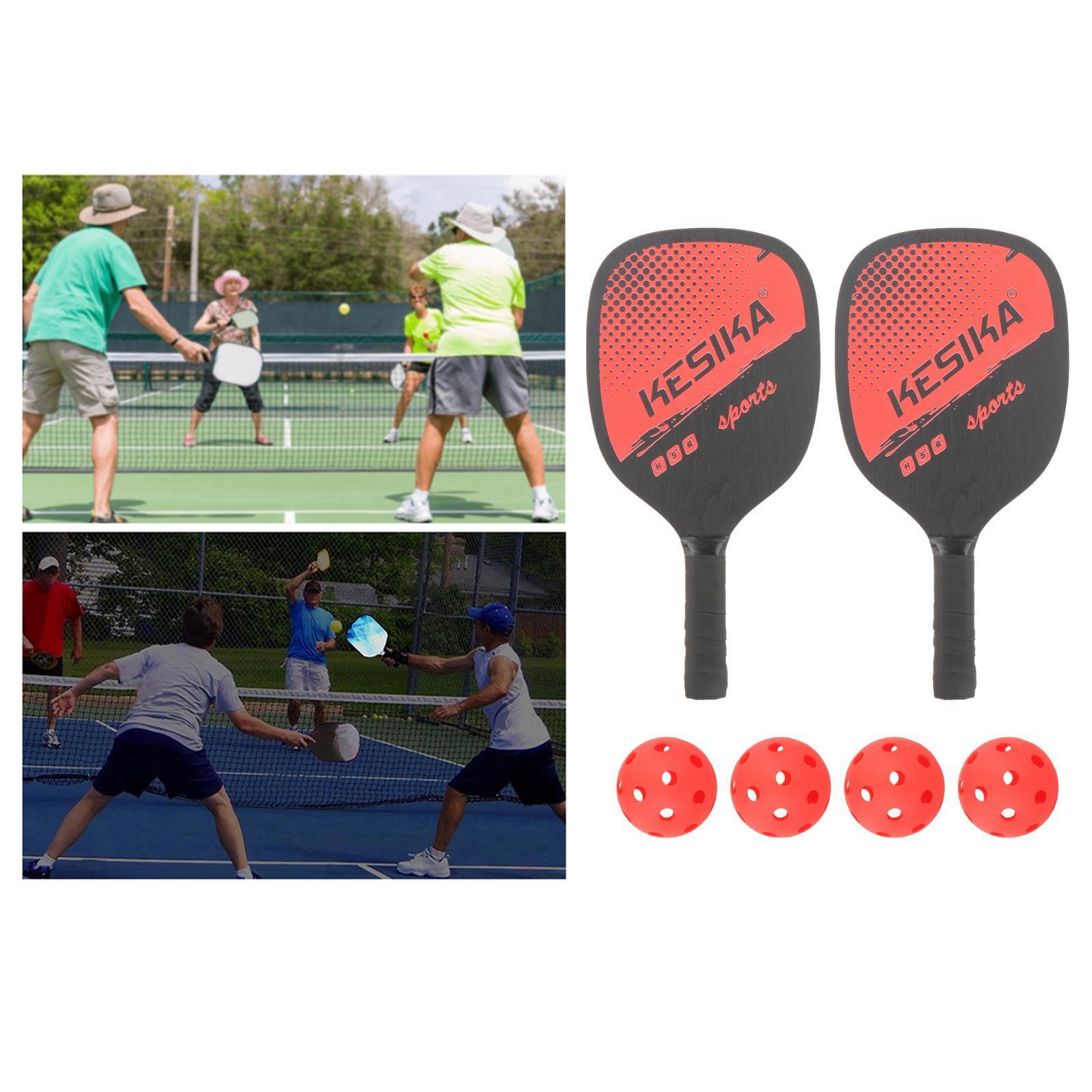 2 Pair Professional Pickleball Paddles Comfort Grip with Bag 8 Balls Racquet