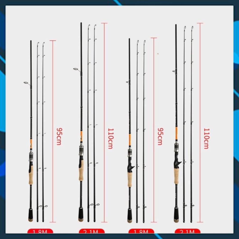 Cần Câu Lure 2 Ngọn Eagle Super Máy Ngang - Máy Đứng 2 Ngọn 1m8 , 2m1 , 2m4