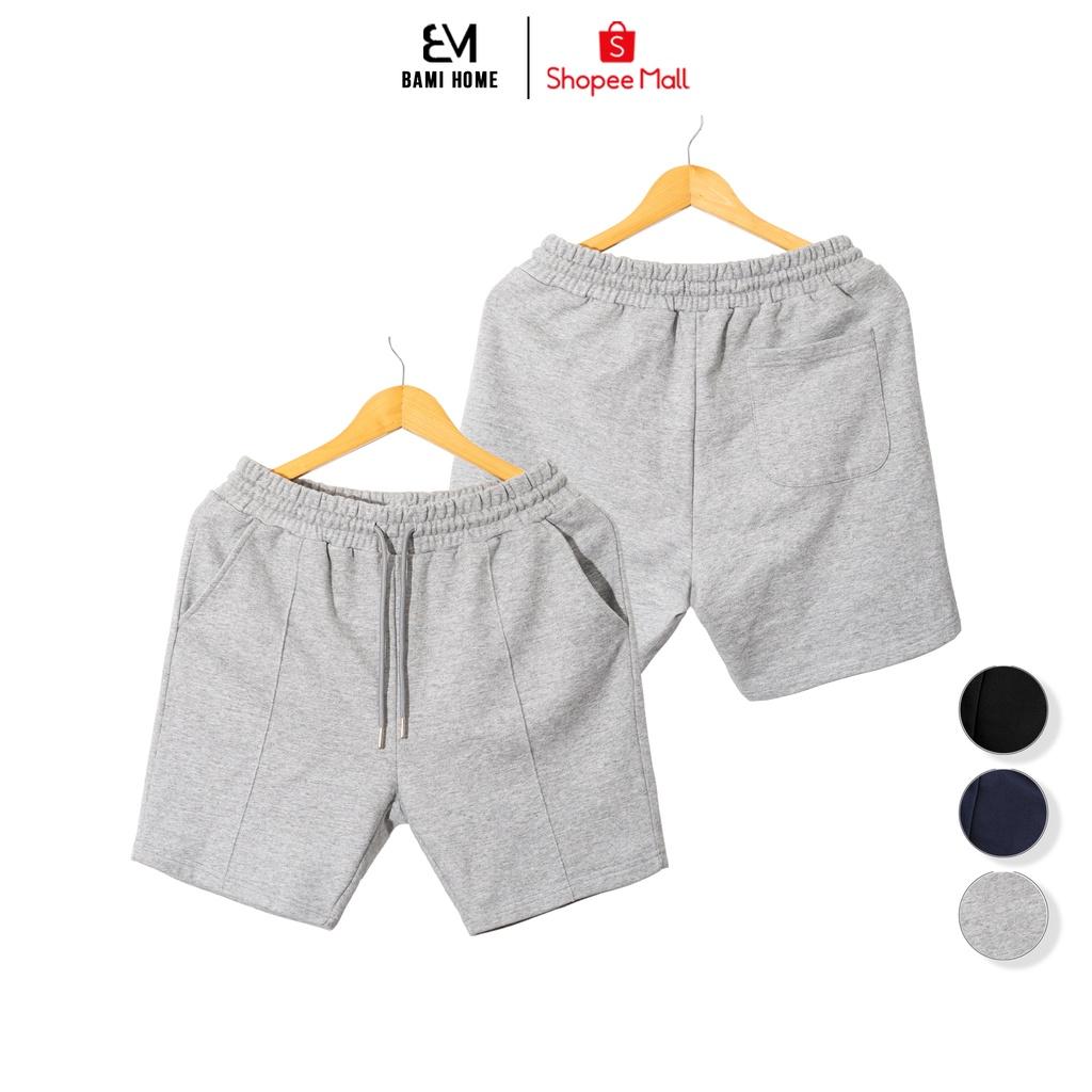 Quần short nam big size cao cấp BAMI HOME quần đùi nỉ kẽ dọc phong cách unisex dễ phối đồ QSN - 007