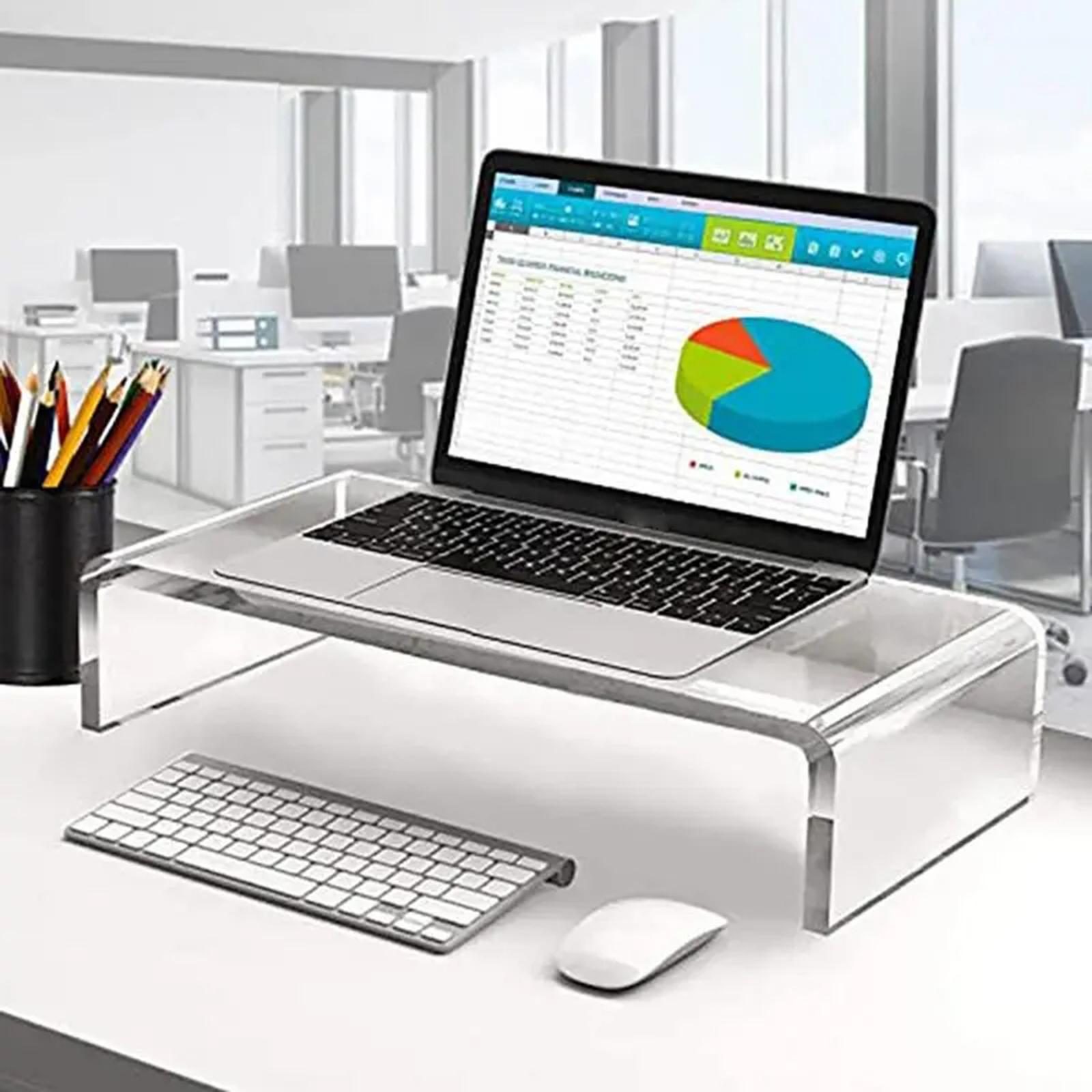 PC Stand Clear Computer Monitor Stand Desk Storage Rack for Desk Office Home
