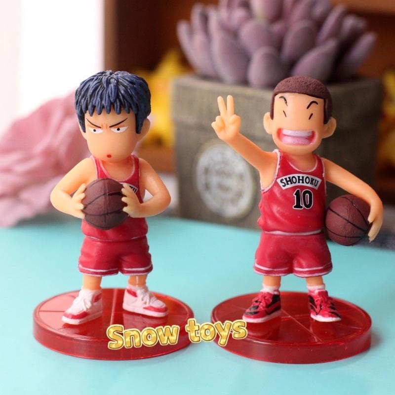 Mô hình Slam Dunk - Trọn bộ Team Shohoku đỏ - Hanamichi Rukawa Takenori Ryota Mitsui - Cao 8cm