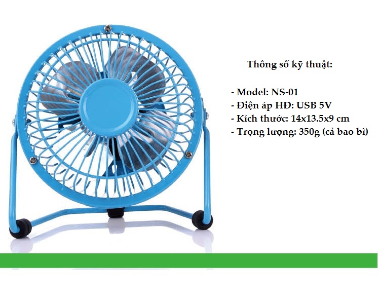 Quạt mini cắm cổng USB có lồng sắt công suất lớn màu ngẫu nhiên ( Tặng kèm 1 quạt mini cắm cổng USB vỏ nhựa )