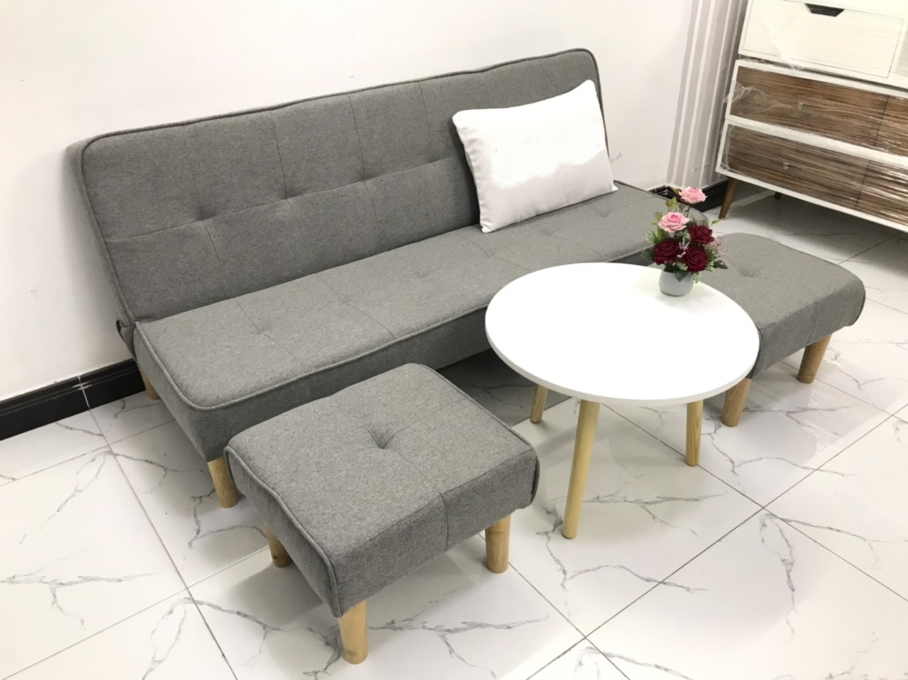 Bộ sofa bed 1m7x90 sofa giường phòng khách sivali4 sopha salon