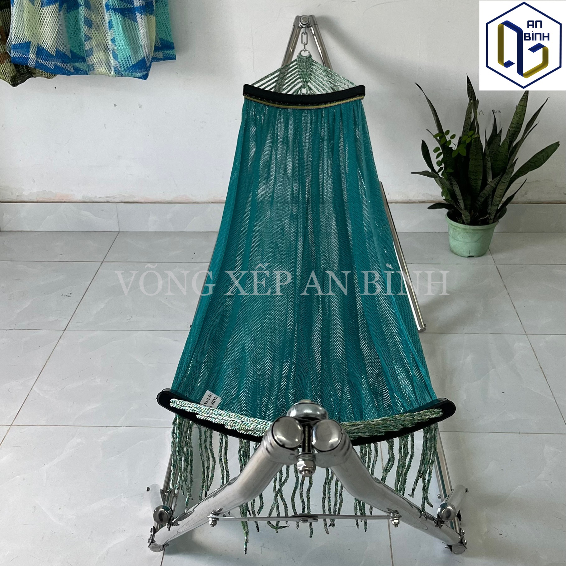 Bộ võng xếp inox An Bình ống fi32 tải trọng 250kg INT hàng nguyên thùng