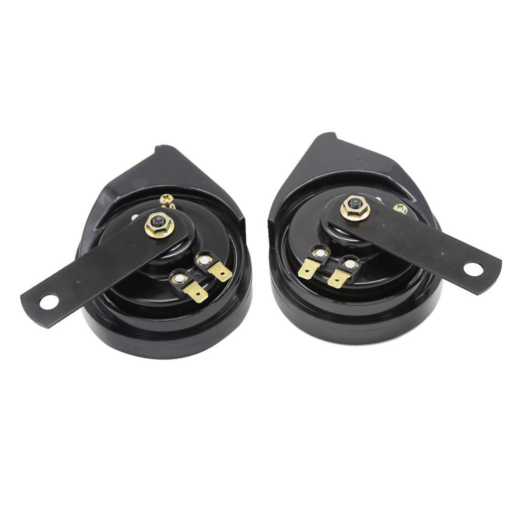 1 Pair Black 12V Loud Car Truck 110DB Dual- Snail Electric Air