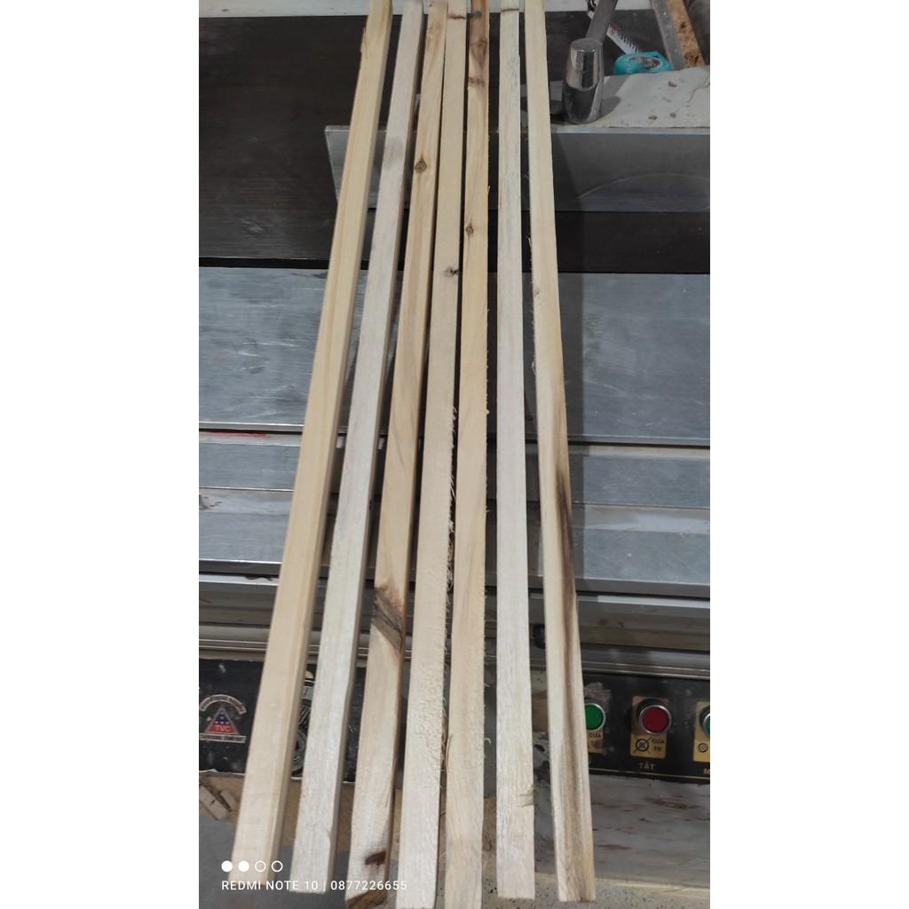 5 nan pallet Vuông 2cm x 2cm x dài 30/40/60/80cm - Thanh gỗ thông handmade tặng kèm giấy giáp