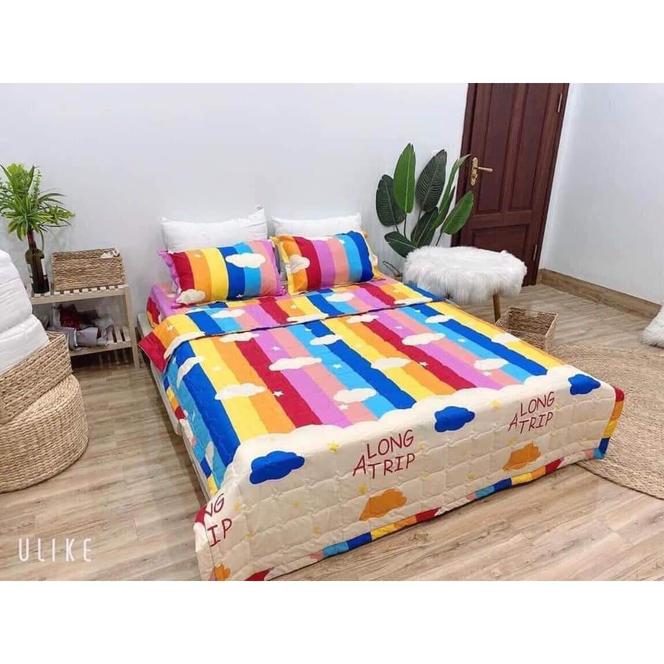 Bộ ga gối cotton poly giá rẻ 4 món