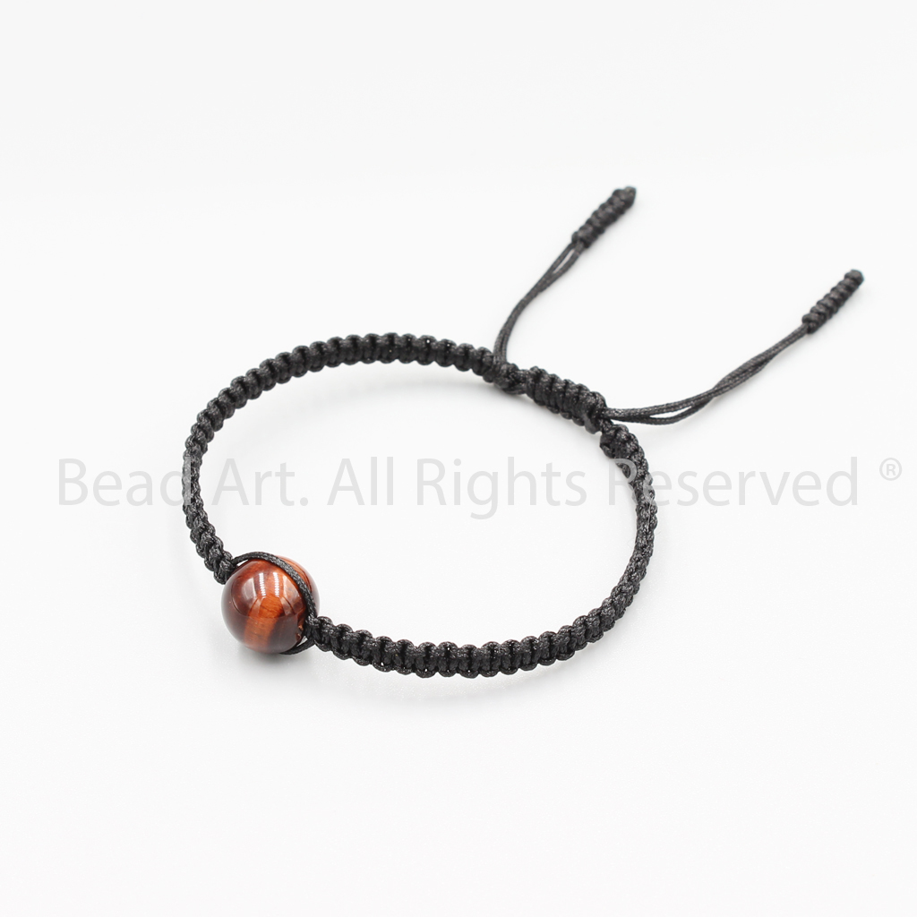 Vòng Tay Thắt Dây Đá Mắt Hổ Đỏ Tự Nhiên, Red Tiger Eye 10MM, Mệnh Hoả, Mệnh Thổ, Vòng Tay Phong Thuỷ - Bead Art