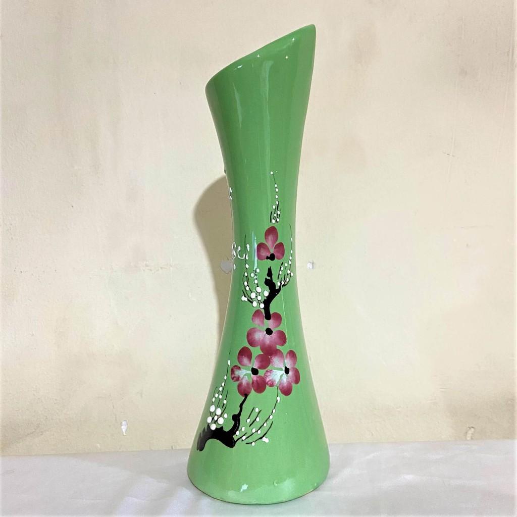 Bình Hoa Vẹo Sứ Bát Tràng Tài Lộc Cao 25cm