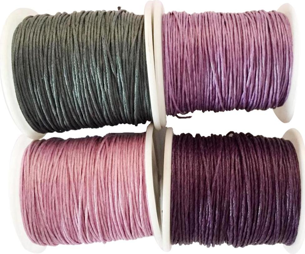 4 Rolls 1mm Waxed Cotton Cord Thread DIY Jewelry Making Beads Supplies