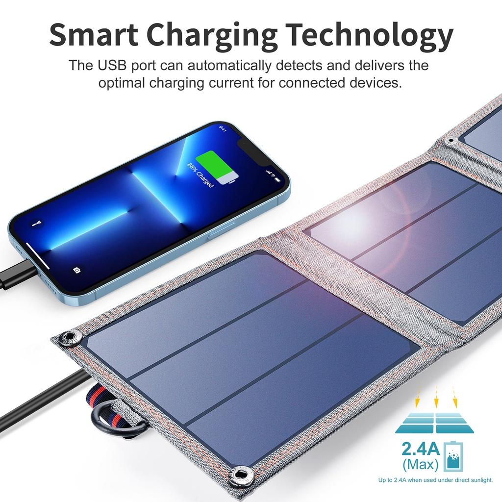 Bộ sạc năng lượng mặt trời thông minh di động gấp gọn 14W Choetech SC004