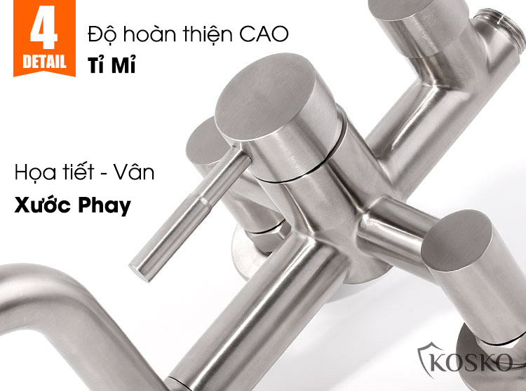 Sen cây tắm đứng nóng lạnh inox 304 KOSKO (BH 24 THÁNG), sen tắm nóng lạnh tròn T