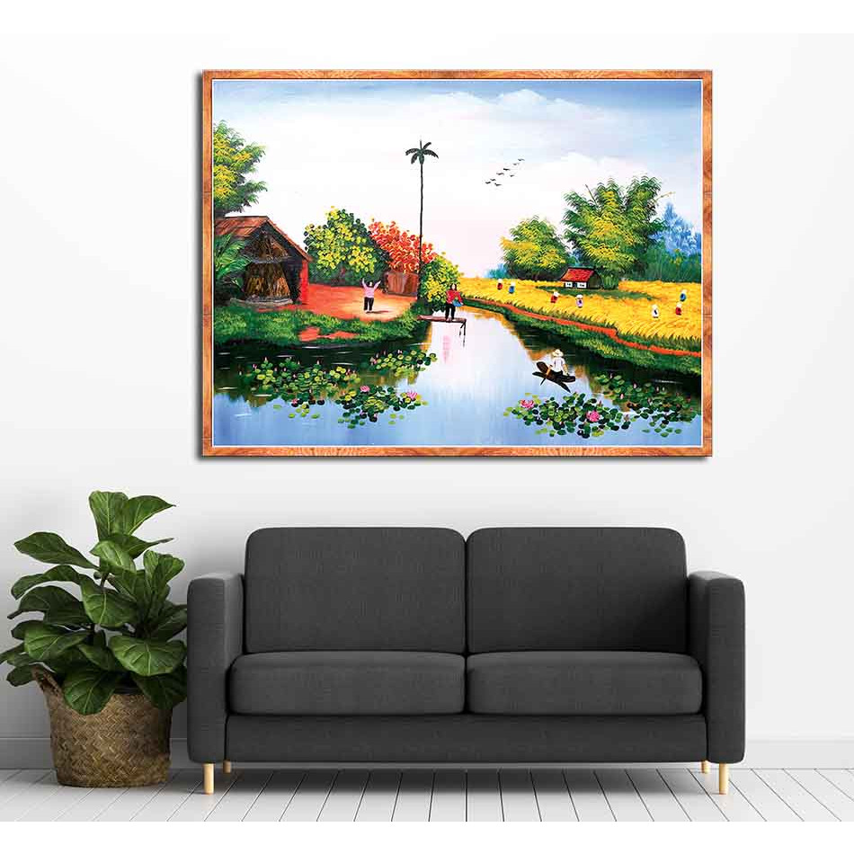 Tranh canvas treo tường làng quê Việt Nam - QVN028