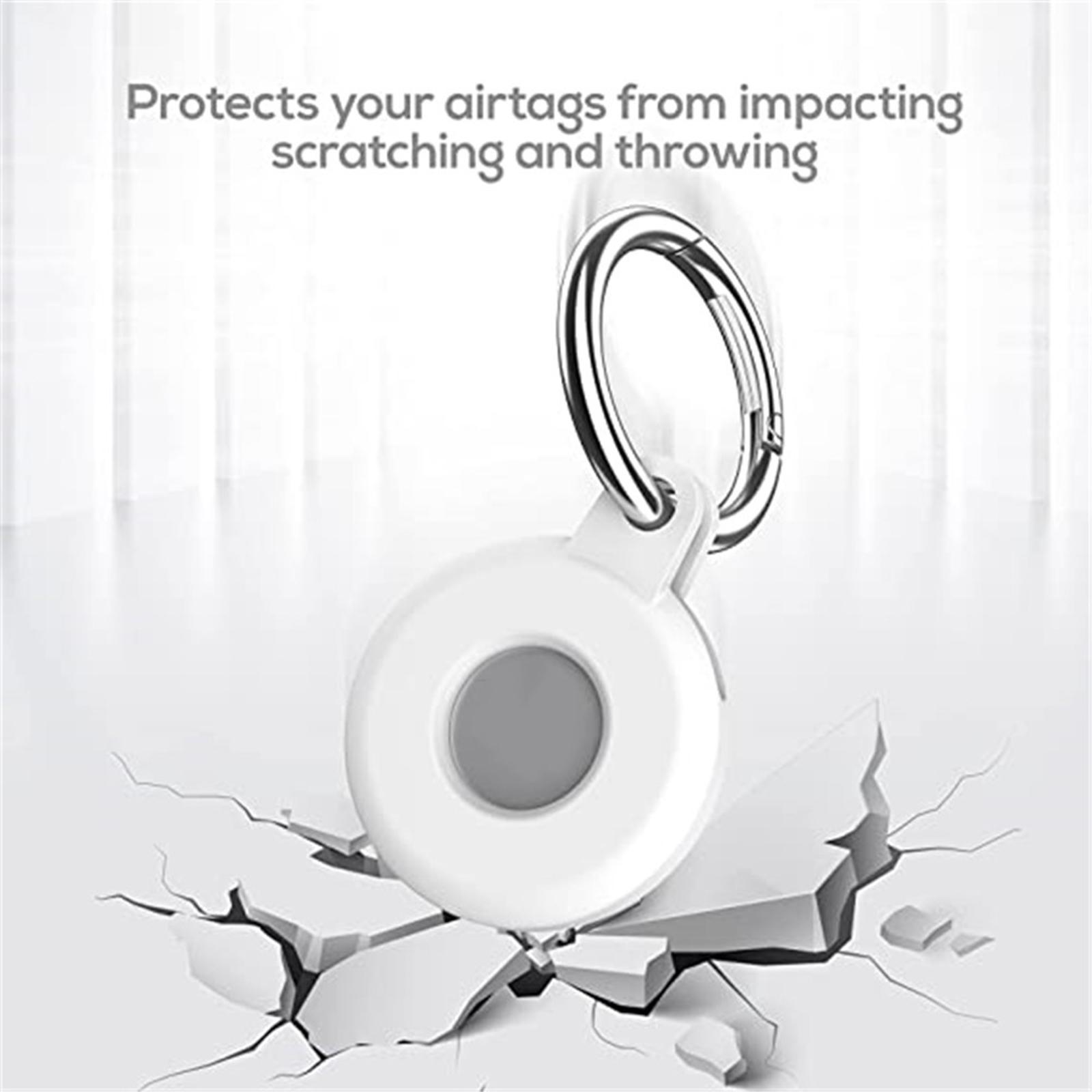 Silicone Case Protector Cover with Keychain Loop Ring Holder Compatible with Air Tags, Anti-scratch