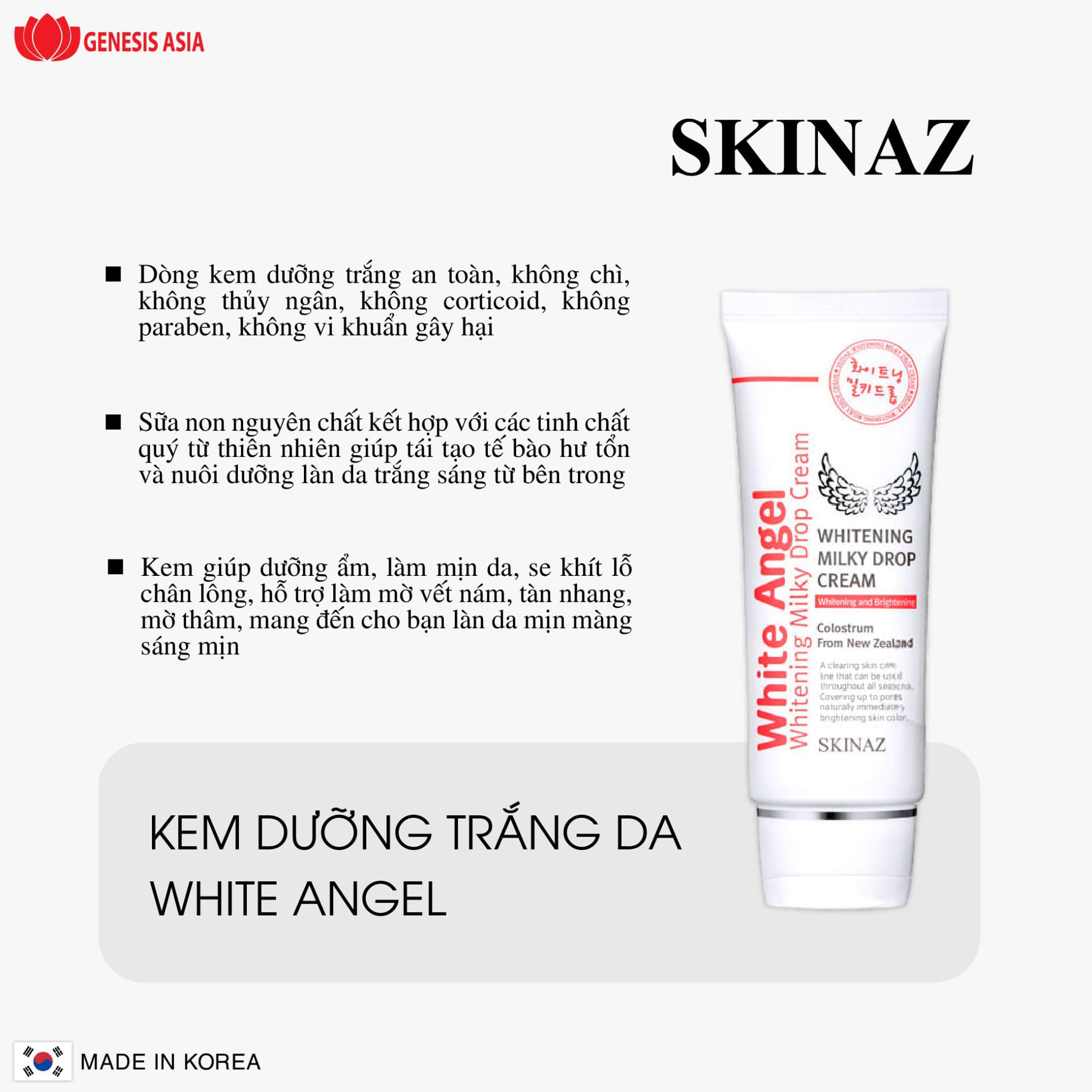 Kem White Angel Skinaz Hàn Quốc - Dưỡng Trắng Da Chuyên Sâu