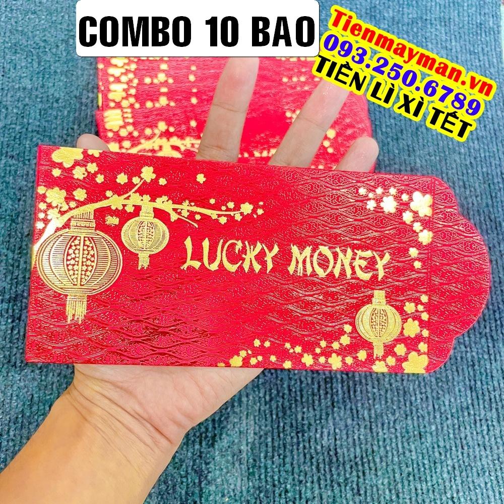 [CÒN HÀNG] XẤP 10 Bao Lì Xì Lucky Money ép kim nhũ vàng lì xì Tết