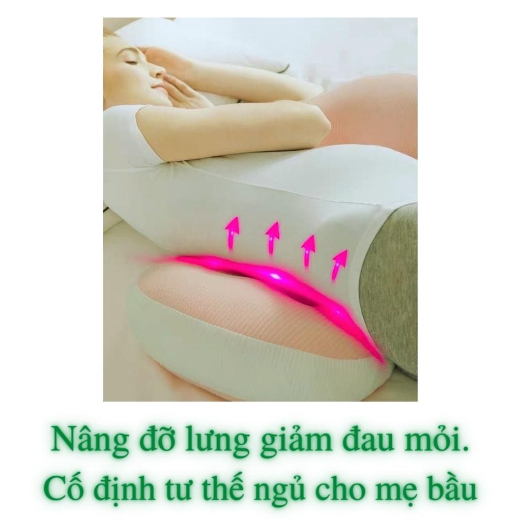 Gối bầu cánh tiên cao cấp giúp nâng đỡ bụng, hỗ trợ giảm đau lưng cho mẹ bầu