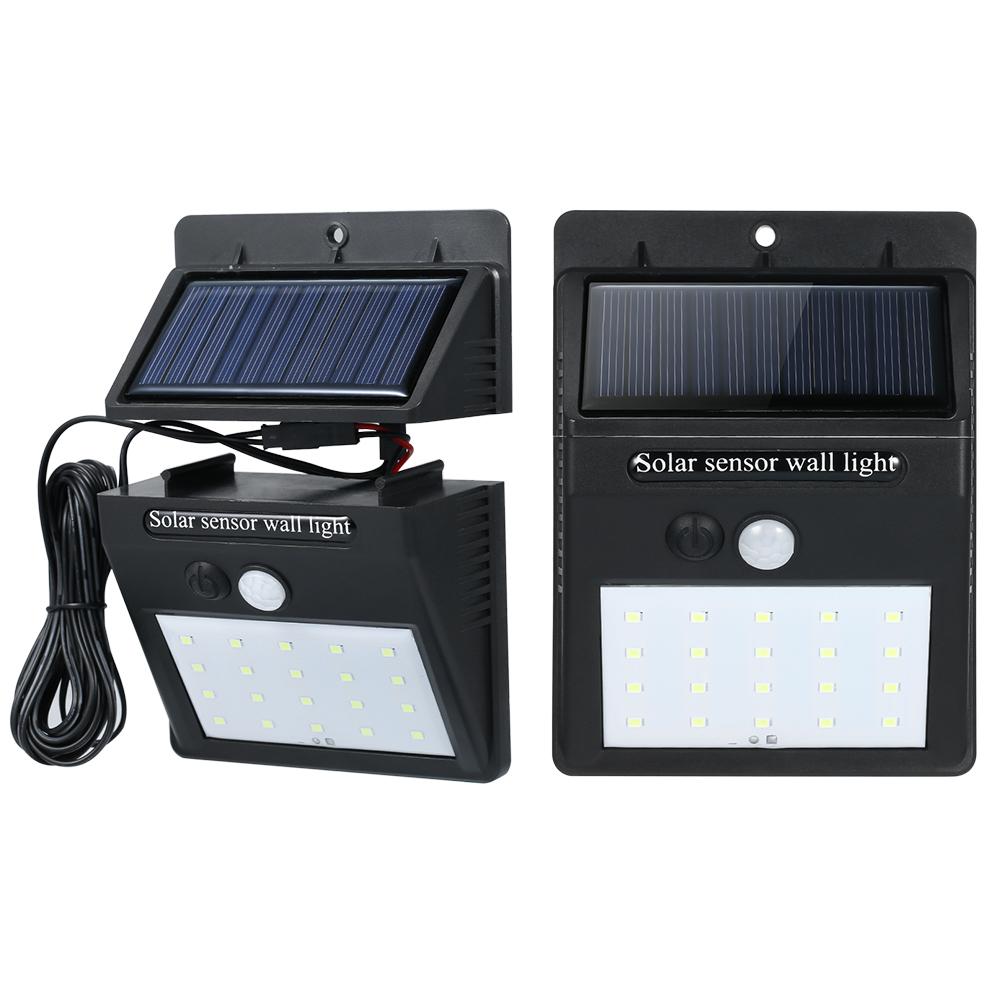 Đèn LED năng lượng mặt trời gắn tường 20 bóng, 3 chế độ, tiết kiệm năng lượng, cảm biến chuyển động