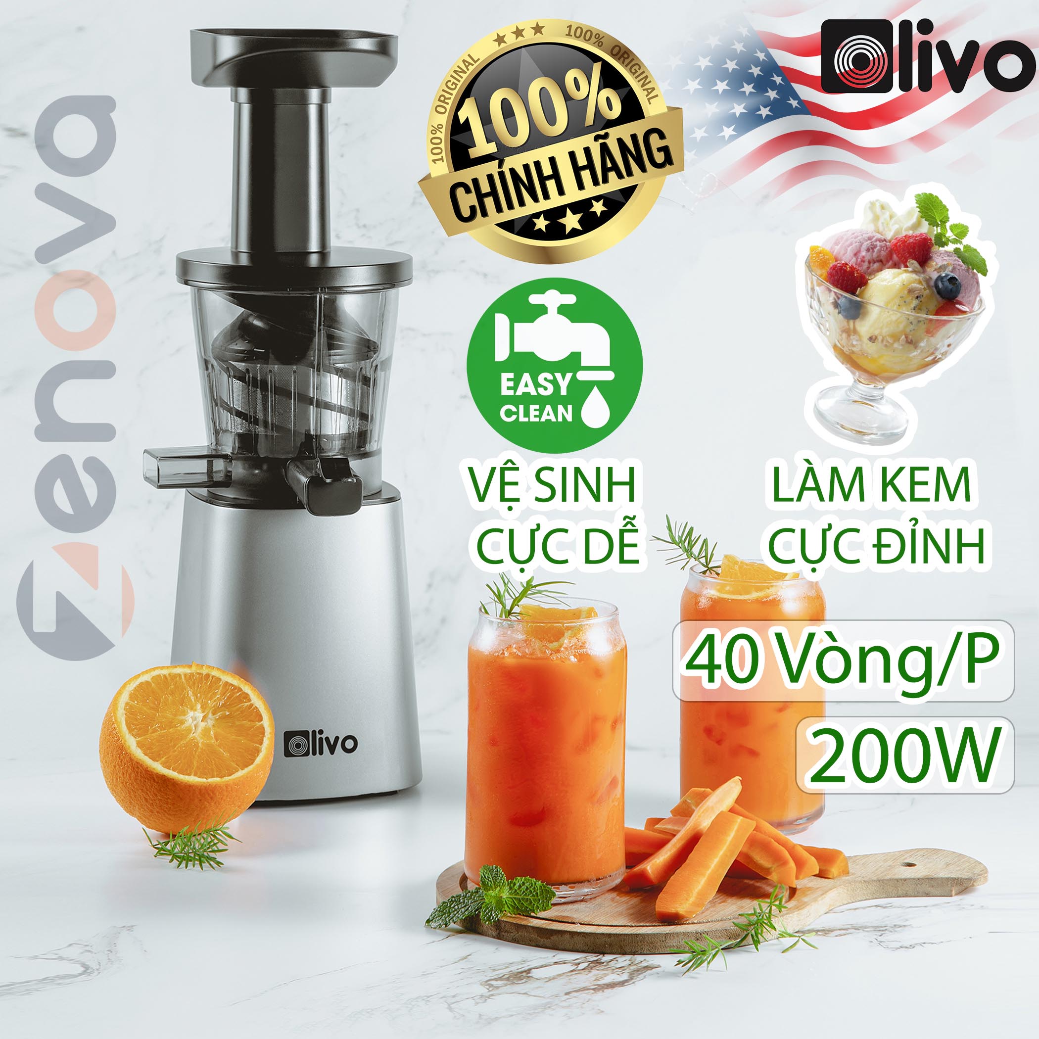 [HÀNG CHÍNH HÃNG]Máy ép hoa quả Olivo SJ210