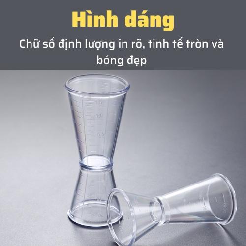 Ly đong định lượng 15cc-28cc bằng nhựa có quai cầm trong suốt cao cấp đồ dùng ly đong pha chế sữa,nước nhỏ gọn chính xác