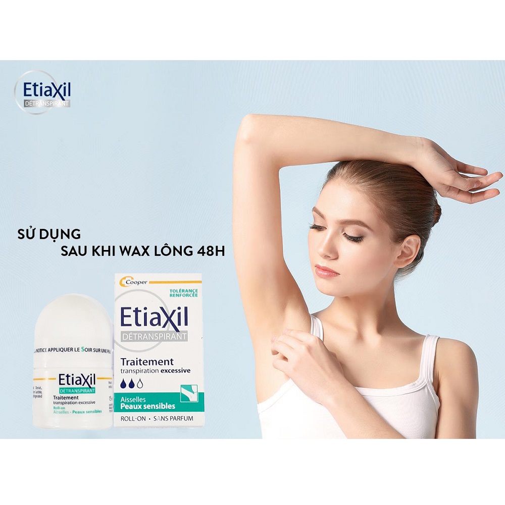 Lăn Khử Mùi ETIAXIL Détranspirant Traitement Aisselles Peaux Sensibles 15ml (Dành Cho Da Nhạy Cảm) + Quà Tặng