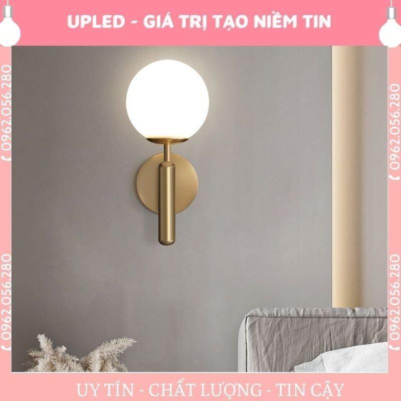 Đèn treo tường cao cấp tặng kèm bóng Led, đèn treo tường hiện đại chao cầu thân mạ vàng - Upled