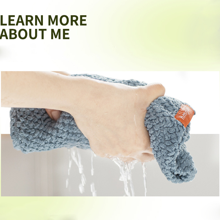 Khăn quấn ủ tóc Hmgui Nhật Bản siêu thấm hút 2 lớp vải dày dặn mềm mại 24x65cm