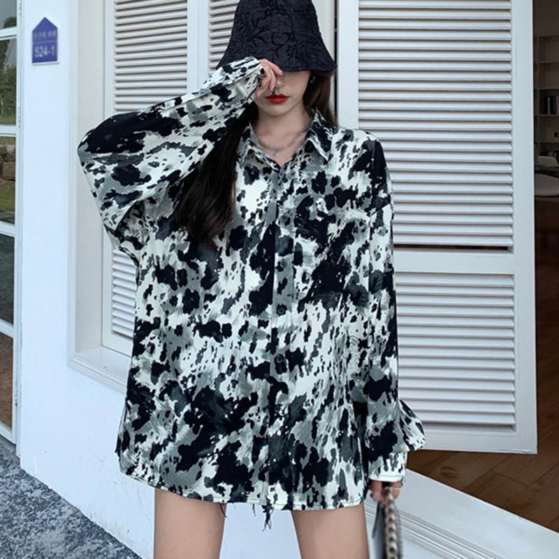 Áo Sơ Mi Dài Tay Dáng Rộng Thiết Kế Thanh Lịch Thời Trang