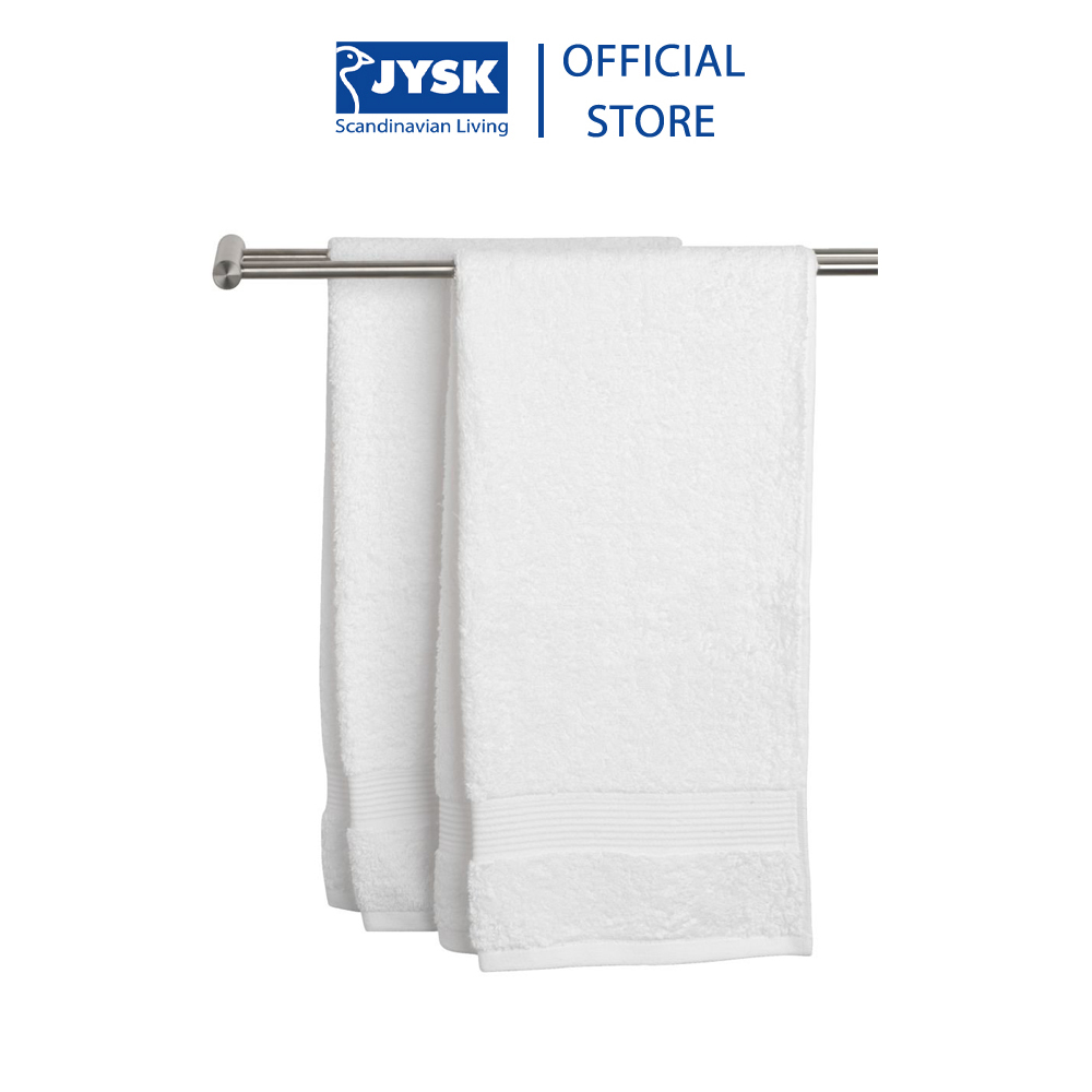 Combo 2 Khăn Tắm Cotton JYSK Karlstad Kronborg - Trắng (40  x  60 cm)