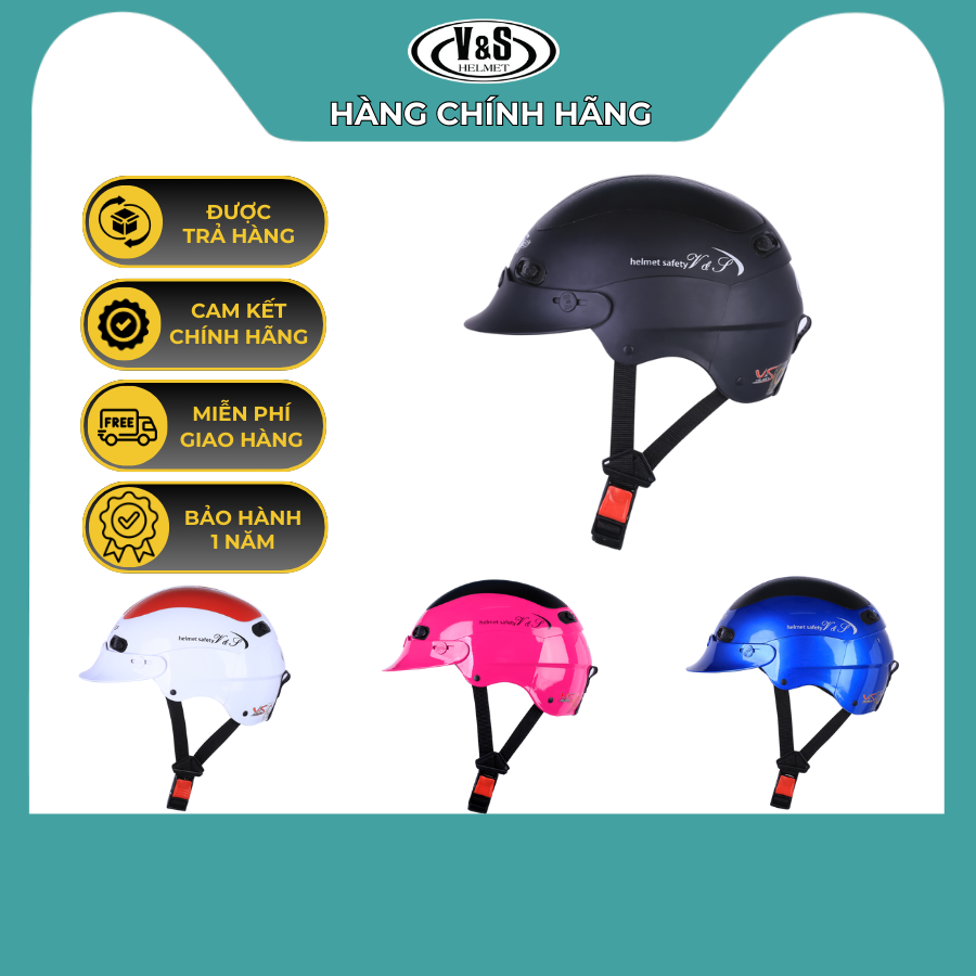 Mũ Bảo Hiểm Acer 1/2 V&amp;S VS05LT - Hàng Chính Hãng Bảo Hành 12 Tháng - Sản Phẩm Thời Trang Và Cao Cấp