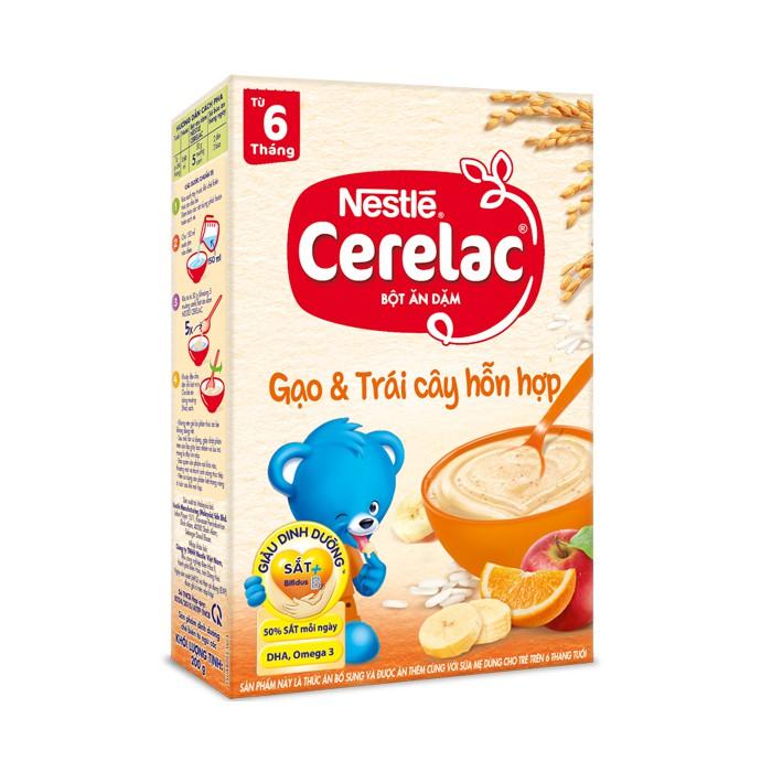 Bột ăn dặm Nestle Cerelac - Gạo &amp; trái cây hỗn hợp (200gr)