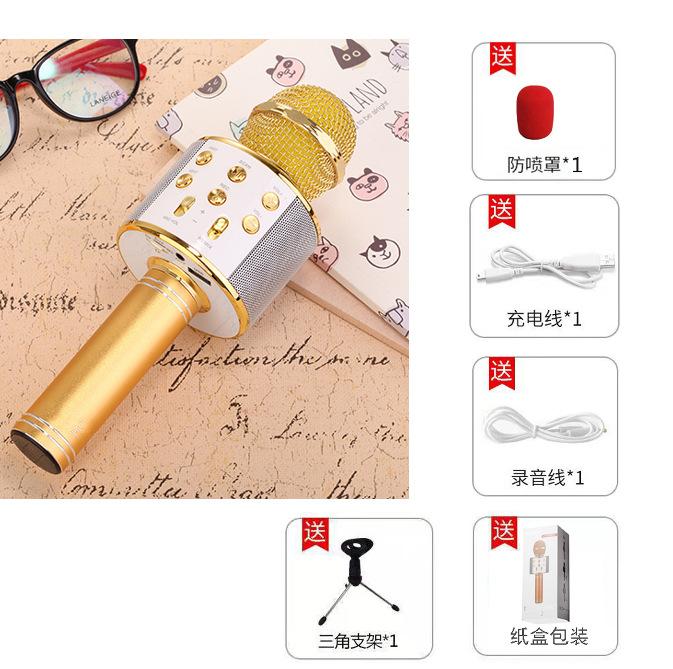Phong cách mới nhất của trẻ em micro micro không dây với khuếch đại có thể sạc lại hát karaoke máy học hát đồ chơi âm nhạc trẻ em KTV