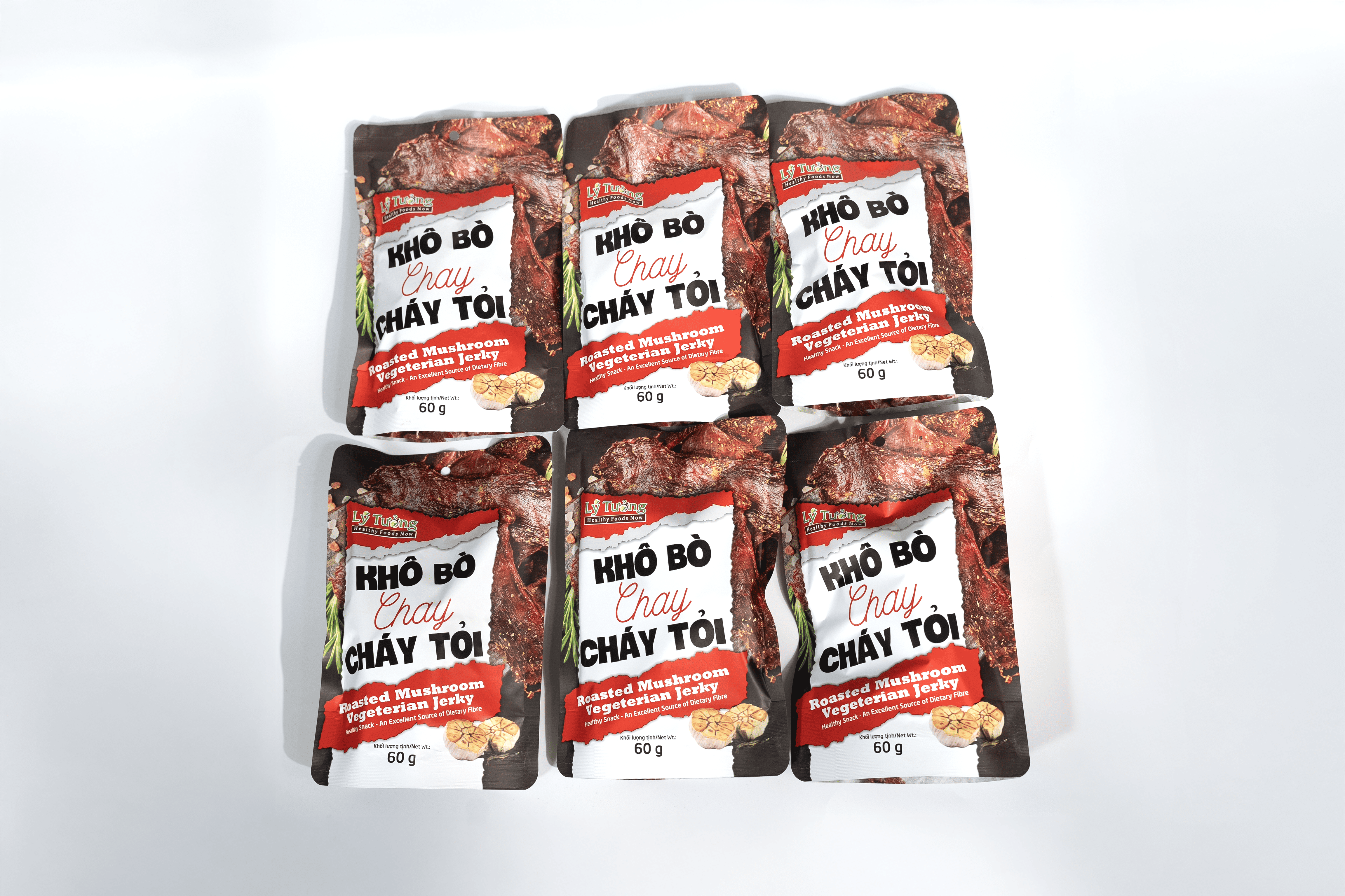 Khô Bò Chay Cháy Tỏi Lý Tưởng 60g, Sản Phẩm Làm Hoàn Toàn Từ Nấm Nhưng Có Hương Vị Bò Khô Cháy Tỏi