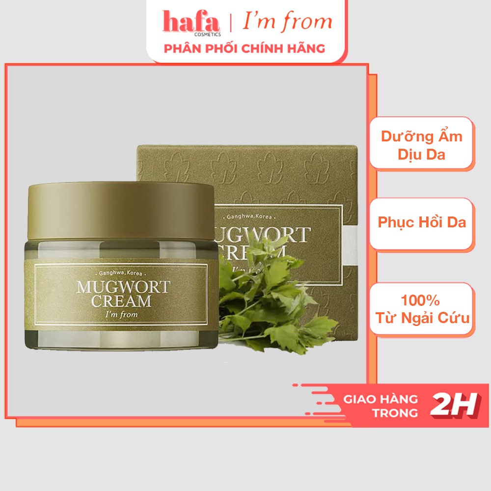 Kem dưỡng ngải cứu dưỡng ẩm, phục hồi da I'm From Mugwort Cream 50ml + Tặng Kèm 1 Băng Đô Tai Mèo ( Màu Ngẫu Nhiên)