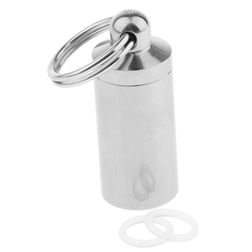 Waterproof Titanium Pocket Pill Box Capsule Tablet Bottle Holder Organizer Case Outdoor Travel