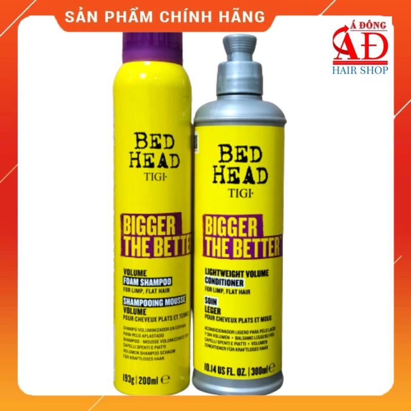 BỘ GỘI XẢ DẠNG BỌT TẠO PHỒNG TIGI BED HEAD BIGGER THE BETTER VOLUME FOAM SHAMPOO USA 200ML/300ML