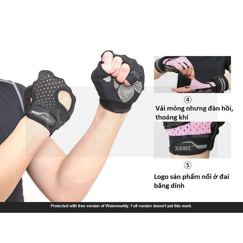 SALEBao tay,găng tay thể thao nam nữ tập gym/tập tạ AOLIKES CHÍNH HÃNG/có video sản phẩm thực tế