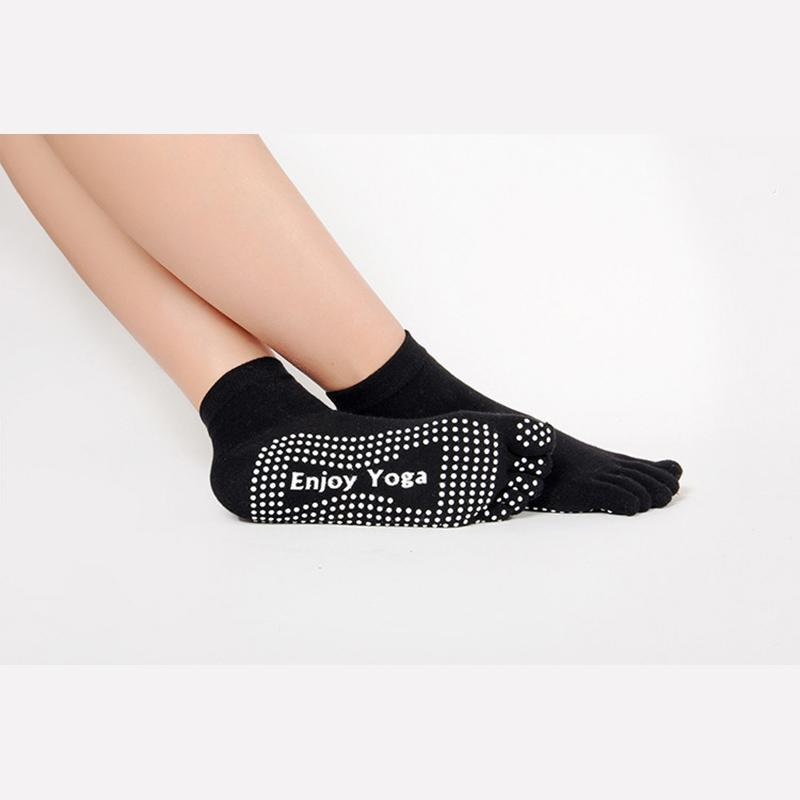 Nhiều Màu Sắc Nữ Yoga Tất Chống Trơn Trượt Nữ Khiêu Vũ Tất Cotton Thể Thao Khỏe Mạnh Năm Ngón Color: Gray Size: One Size