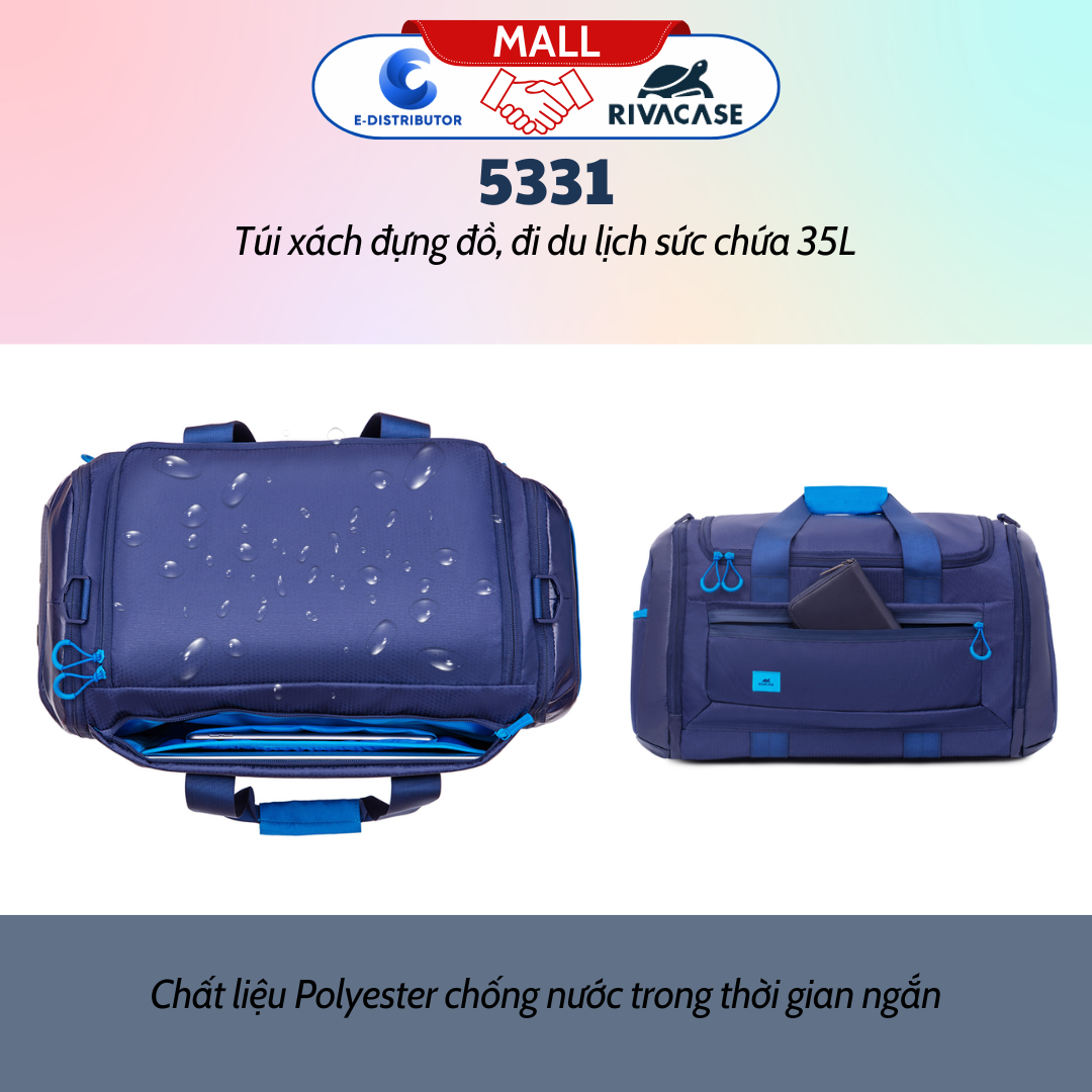 Túi Xách Du Lịch Rivacase 5331 Sức Chứa 35L - Bảo Hành 24 Tháng - Hàng Chính Hãng