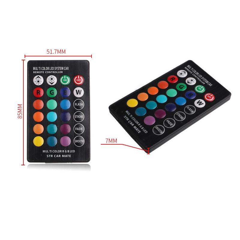 2 miếng T10 5050 Bóng đèn LED màu bóng đèn RGB 6SMD Wedge với điều khiển từ xa 12V
