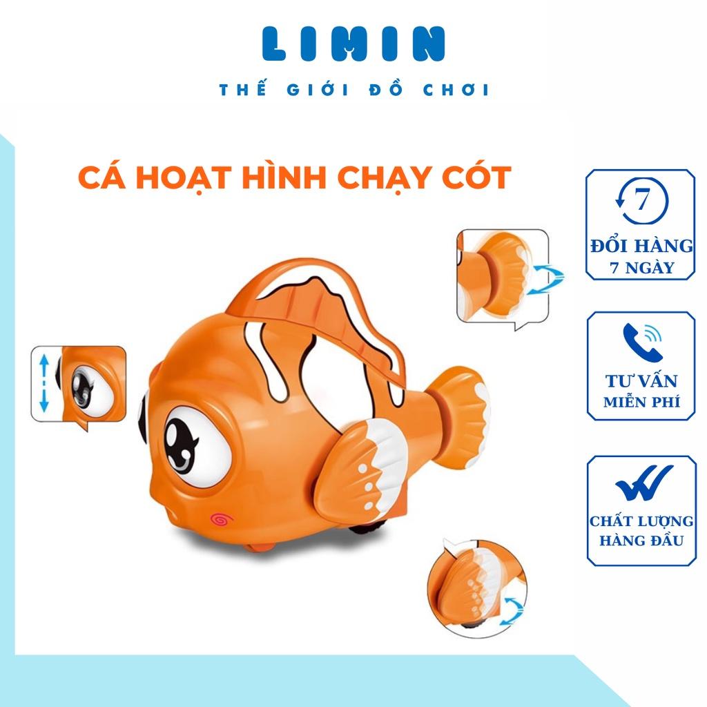 Đồ chơi trẻ em, Cá hoạt hình chạy cót, chớp mắt, vẫy đuôi, vẫy mang dễ thương cho bé, chất liêu nhựa ABS cao cấp