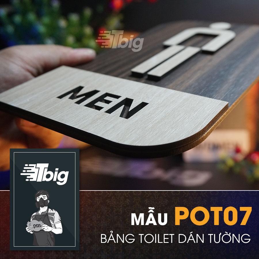 Bảng gỗ nhà vệ sinh sét 4 mẫu toilet - restroom - women men - nam nữ loại dán tường bằng keo 2 mặt