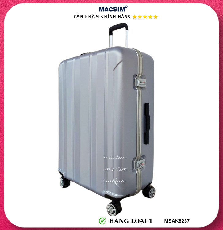 Vali cao cấp Macsim Aksen hàng loại 1 MSAK8237 cỡ 20inch ( màu bạc )