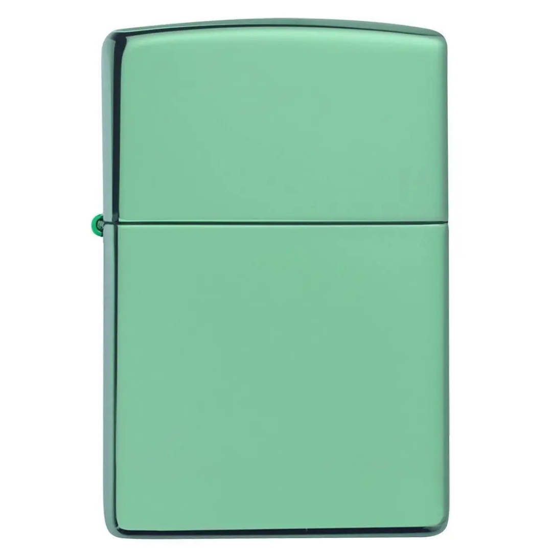 Bật lửa Zippo High Polish Green - Dòng Mạ Xanh Lá Cây Bóng Gương Chính Hãng Mỹ, Vỏ Đồng Thau Óng Ánh, Chống Gió Cao Cấp