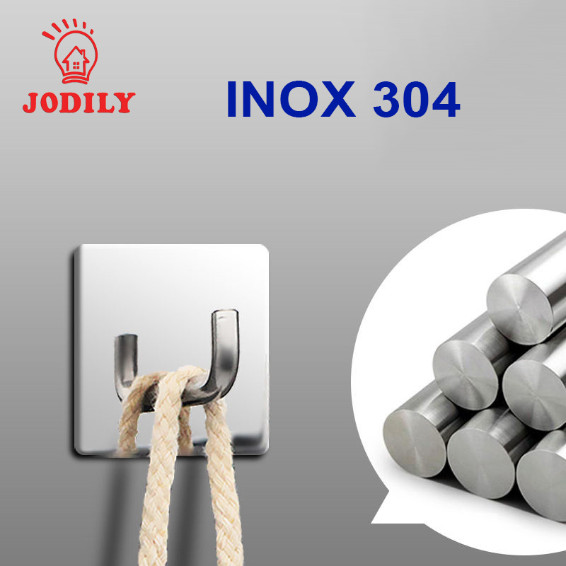 Móc INOX 304 Treo Đồ nặng, treo thớt, nồi niêu INOX 304 Dán Mọi Bề Mặt